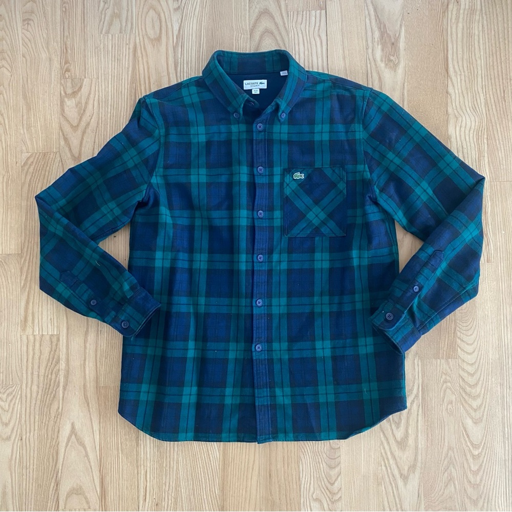 Lacoste Plaid Shirt Jacket Shacket Black Watch Lumberjack French Preppy Flannel